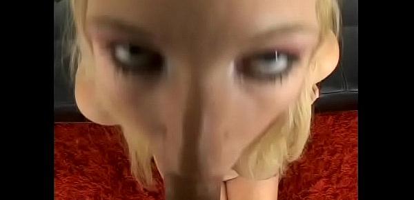  Kinky blonde young whore Skylar Banx feels warm cum on her butt after great blowjob